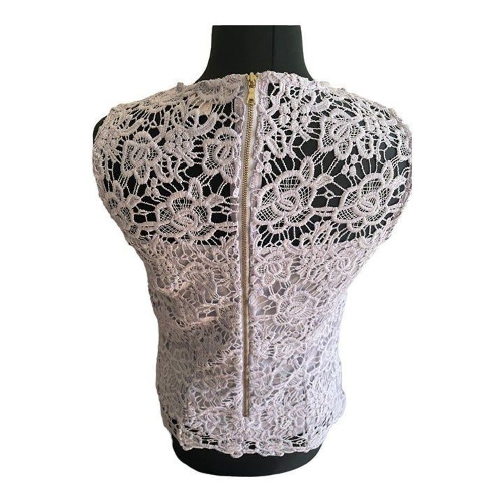 nanette lepore xs lace lavender sleeveless top zipper - Picture 2 of 4